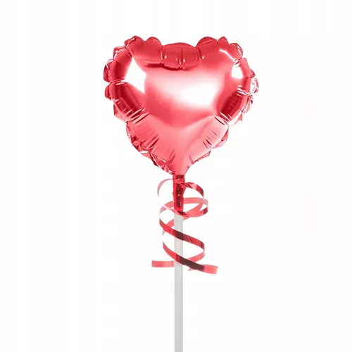 Balon foliowy na patyczku serce czerwony Arpex 5902934224284