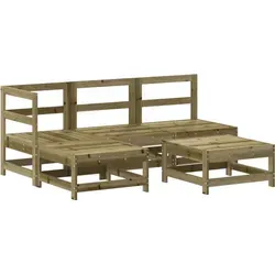 vidaXL 5-tlg. Garten-Lounge-Set aus Kiefernholz - Braun - Dieses stilvolle Garten-Lounge-Set aus imprägniertem Kiefernholz bringt rustikalen Charme in deinen Außenbereich. Ideal für entspannte Stunden mit Freunden oder Familie. Robuste Bauweise für den täglichen Einsatz.