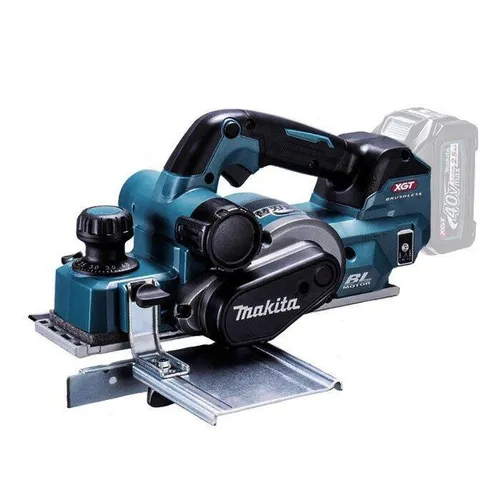 Makita Hobel KP001GZ XGT - Akkubetriebener Falzhobel, 40V, 82mm - Elektrohobel mit bürstenlosem Motor für hohe Leistung und lange Lebensdauer. Ideal zum Bearbeiten von Innentüren und Paneelen, geräuscharmer Betrieb mit 15000 U/min.