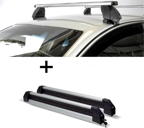 Skiträger Silver Ice + Dachträger K1 PRO für VW Polo VI (AW)