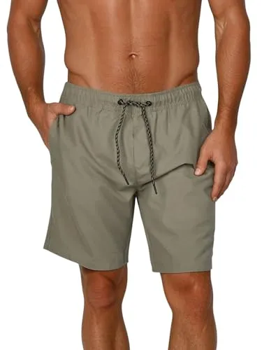 riverso Badeshorts Herren RIVDavid Regular Fit 4XL - Herren-Bademode in Washed Olive-Black, komfortabler Schnitt und normaler Leibhöhe, ideal für entspannte Tage am Strand oder Pool.