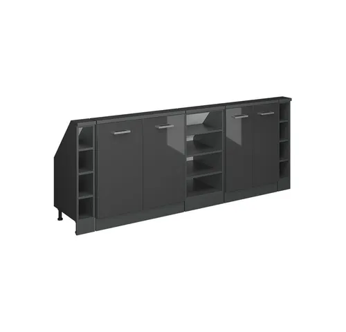 Vicco Unterschrank R-Line, Anthrazit Hochglanz 215 cm