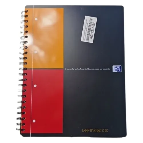 Oxford Meetingbook International A4 - Kariert, 160 Seiten mit Gummizugmappe und 3 Klappen, optimal für strukturierte Notizen und einfaches Abheften