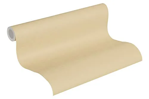 A.S. Création Livingwalls Vliestapete Metropolitan Stories Tapete Uni 10,05 m x 0,53 m gelb metallic Made in Germany 369327 36932-7