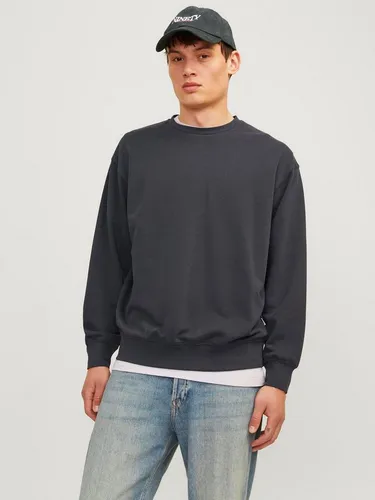 JACK & JONES Einfarbiges Sweatshirt für Herren - Bequemes, weit geschnittenes Langarm-Sweatshirt aus 80% Baumwolle, ideal für lässige Looks und entspannte Tage.