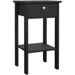 Produktbild P & B Nachtschrank Madrid 172301, Schwarz, Holzwerkstoff, 1 Schublade(n) Schubladen, 40x70.1x34.2 cm, Schlafzimmer, Nachttische