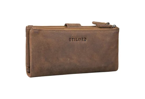 STILORD große Leder Damen-Geldbörse braun - Vintage Reise Portemonnaie mit RFID Schutz - Damen-Geldbörsen mit eleganter Vintage-Ästhetik, optimaler Organisation und maximalem RFID-Schutz für Ihre Sicherheit unterwegs.