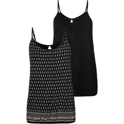 LASCANA Spaghettitop mit Raffung am Ausschnitt - Modisches Damen Top in Schwarz, aus 95% Viskose (LENZING ECOVERO) und 5% Elasthan. Weicher Viskose-Stretch für optimalen Tragekomfort und eine perfekte Passform.