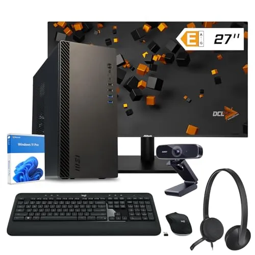 dcl24 Office PC Set komplett AMD Ryzen 5 4500, GT1030 4GB - 1000GB SSD, 16GB DDR4, 6x4.1 GHz, WLAN, 27