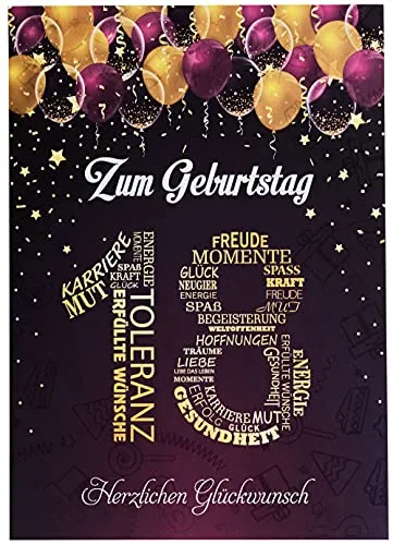 Libetui Glückwunschkarte 18. Geburtstag - Einzigartige A5 Glückwunschkarte zum 18. Geburtstag für kreative Gestaltungen. Hergestellt in Deutschland, hochwertiger Karton, inklusive Kuvert und viel Platz für persönliche Glückwünsche.