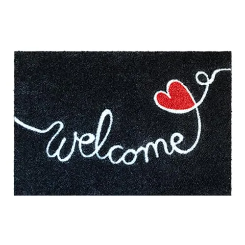 akzente Fußmatte Listen Lovely Welcome - Stylische Fußmatte (50x70 cm) mit rutschfester und wetterbeständiger Oberfläche, ideal für den Eingangsbereich. Sorgt für Sauberkeit und Komfort mit einem herzlichen Willkommen-Schriftzug.
