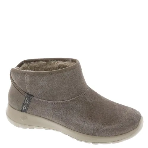 SKECHERS Stiefelette Veloursleder für Damen, Gr. 40 - Braun - Wanderschuhe mit innovativen Slip-ins, wasserabweisendem Wildleder und warmem Kunstfellfutter. Ideal für gemütliche Wintertage!