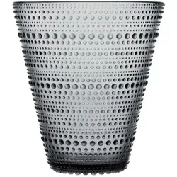 Iittala Kastehelmi Vase 154mm Grau - Skandinavische Eleganz - Vasen aus hochwertigem Glas mit einzigartiger Tropfenstruktur, ideal für Blumenarrangements oder als Solitär, handgefertigt in Finnland.