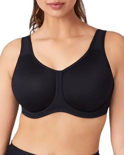 Wacoal Damen Sport Vollfigur-Bügel-BH Schwarz 90E - Funktionsunterwäsche für intensives Training mit reduziertem Brustbewegung, feuchtigkeitsableitendem Material und kühlender Mesh-Rückseite für optimalen Komfort.