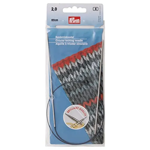 Rundstricknadeln Messing 60 cm 2,00 mm silber col