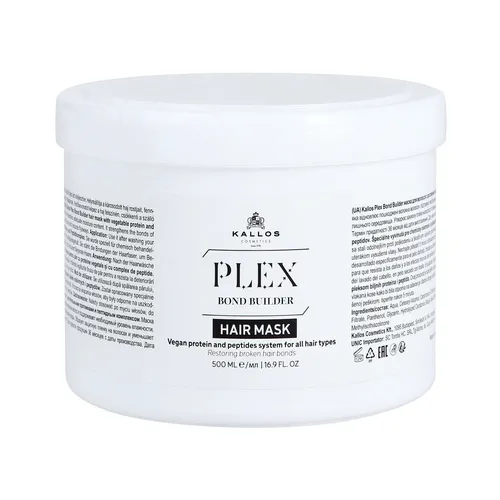 Kallos Plex Bond Builder Haarmaske mit Pflanzenprotein- und Peptidkomplex 500 ml – 16,9 Fl Oz