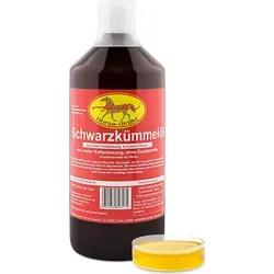 Schwarzkümmelöl 1 L - 100% rein für Pferde und Hunde - Tiergesundheit: Hochwertiges, kaltgepresstes Schwarzkümmelöl ohne Zusätze, ideal für die Förderung der Gesundheit von Pferden und Hunden.