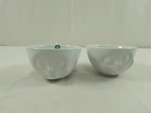 FIFTYEIGHT mtl. Schüsselchen Set - och bitte & glücklich - Schüssel Set aus hochwertigem Porzellan, mikrowellen- und spülmaschinengeeignet, ideal für Esszimmer und Küche.