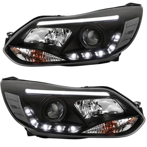 LED Light Tube Scheinwerfer in schwarz für Ford Focus MK3 2011-2014