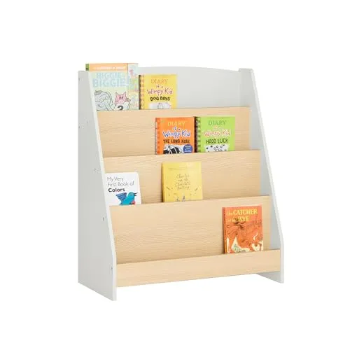 SoBuy Kinder Bücherregal mit 4 Ablagefächern in grau von SoBuy
