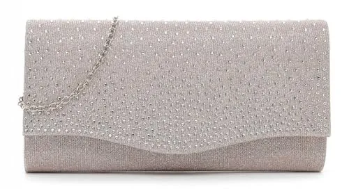 Tamaris Clutch TAS Amalia, lightrose 646 – Elegante Damen-Handtasche - Clutches – Stilvolle Clutch mit metallic Optik und Strass-Applikationen, ideal für besondere Anlässe, abnehmbarer Schulterriemen für vielseitigen Einsatz.