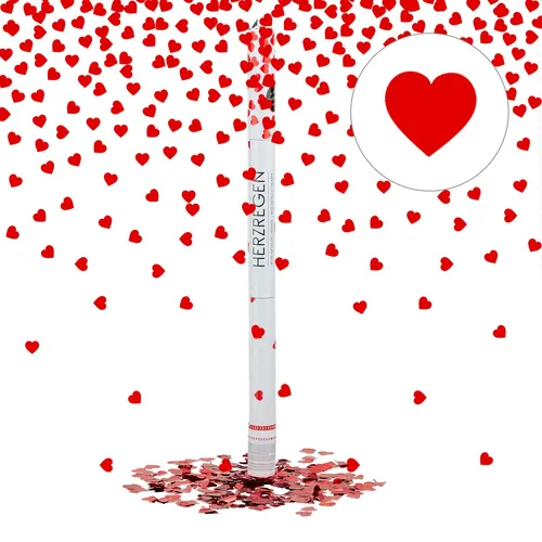 Party-Popper Konfetti-Bombe 80 cm – 10 Stück - Konfetti für alle Anlässe, 80 cm hohe Kanonen in Herzform, bringen Farbe und Spaß auf jede Feier!