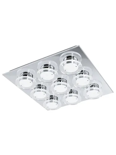 EGLO CISTERNO LED Deckenlampe - Deckenlampe aus Edelstahl mit 9 Lichtern, 4320 Lumen und warmweißer Farbtemperatur. Ideal für stimmungsvolle Beleuchtung in jedem Raum.