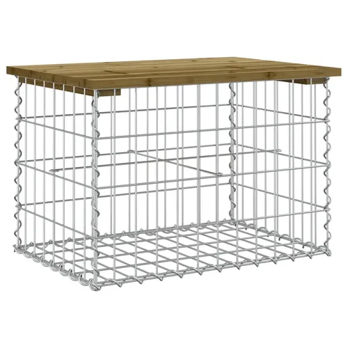 vidaXL Gabionen Gartenbank aus Kiefernholz - Bänke für Garten und Terrasse, unter Kesseldruck imprägniertes Holz sorgt für Langlebigkeit und rustikalen Charme, ideal für jeden Außenbereich.