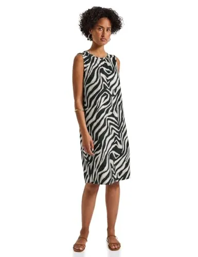 STREET ONE Minikleid mit All-Over Print, Gr. 40 - pine grove green - Sommerkleid mit auffälligem Allover-Motiv, aus leichtem Webstoff für maximalen Tragekomfort und einen stylishen Look.