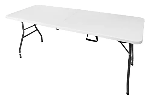 BESTIF Gartentisch klappbar Campingtisch Buffettisch Falttisch mit Tragegriff Stabiler Klapptisch für In- und Outdoor | 180x70x74 cm (Weiß)