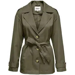 ONLY Übergangsjacke in Khaki - XL - Funktionsjacken mit Reverskragen, praktischer Knopfleiste und abnehmbarem Gürtel für einen individuellen Look. Ideal für die Übergangszeit!