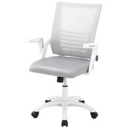 Livingandhome Bürostuhl, Grau, Weiß, Kunststoff, 60x101x45 cm, Arbeitszimmer, Bürostühle, Drehstühle