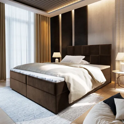 Masseno Boxbett Prata, 140x200 cm, Braun, Holz, H2 + H3