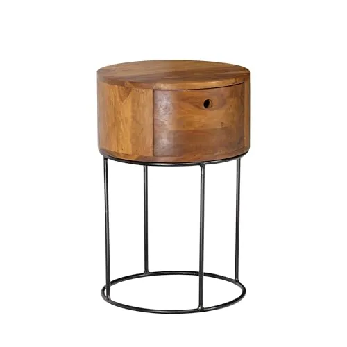 FineBuy Nachtkonsole Massivholz 40x40x60 cm