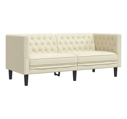 vidaXL Chesterfield Sofa 2-Sitzer  - Ohren- & Armlehnensessel, elegantes Kunstleder, langlebig und pflegeleicht – ideal zum Entspannen und ein echter Blickfang in jedem Raum.