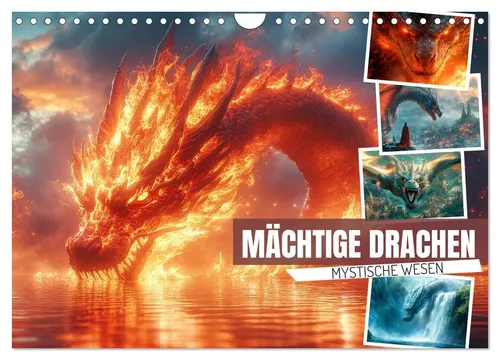 Melanie Viola | MÄCHTIGE DRACHEN Wandkalender 2026 - Kalender mit 14 magischen Drachenmotiven, ideal für Fantasy-Liebhaber und zur Verschönerung Ihres Raumes.
