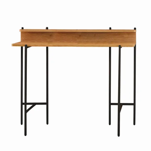 SIT Möbel Schreibtisch | Modernes Design mit Akazie-Furnier und schwarzem Metallgestell