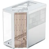 APNX V1-W White Wood PC-Gehäuse - Eleganter Midi-Tower für Mini-ITX, microATX, ATX Mainboards mit 11 Lüfterplätzen und Platz für hochleistungsfähige Grafikkarten bis 395 mm.