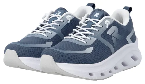 Rieker Herren U3504 Sneaker Low Blau 43 - Bequeme Herren Sneaker mit herausnehmbarer Einlegesohle und zusätzlichem Schnürsenkel für individuellen Tragekomfort.