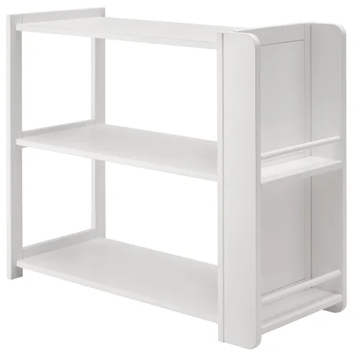 Wohnglücklich Kinderregal Montessori 2, Fördert Selbstständigkeit und Ordnungssinn, 3 Ablagefächer + 2 seitliche Fächer, Massivholz-Konstruktion