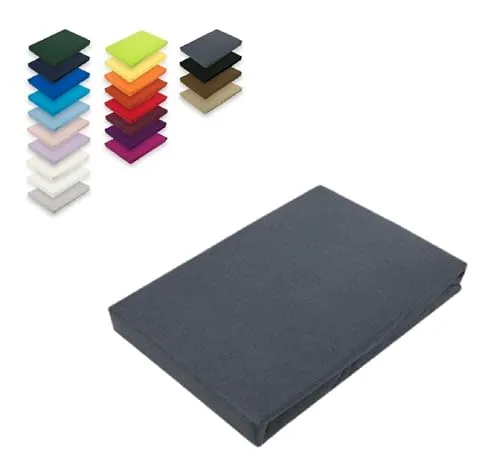 EXKLUSIV HEIMTEXTIL Microfaser Spannbettlaken Rundumgummizug 100% Polyester, 130 g/m², Steghöhe 30 cm, Öko - Tex Zertifiziert, 90-100 x 200 cm + 30 cm Anthrazit