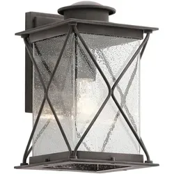Argyle Außenwandleuchte, verwittertes Zink - Lampen für den Außenbereich mit klassischem Schwanenhals-Design und PIR-Sensor. Wetterfest (IP44) und aus rostfreiem Stahl, ideal für langlebige Nutzung im Exterieur.