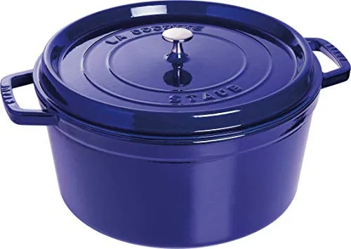 STAUB Gusseisen Bräter Rund 30 cm - Hochwertiger Bräter aus emailliertem Gusseisen mit 8,35 L Volumen, ideal für alle Herdarten inkl. Induktion. Die Aromaregen Funktion sorgt für optimale Befeuchtung und saftige Ergebnisse.