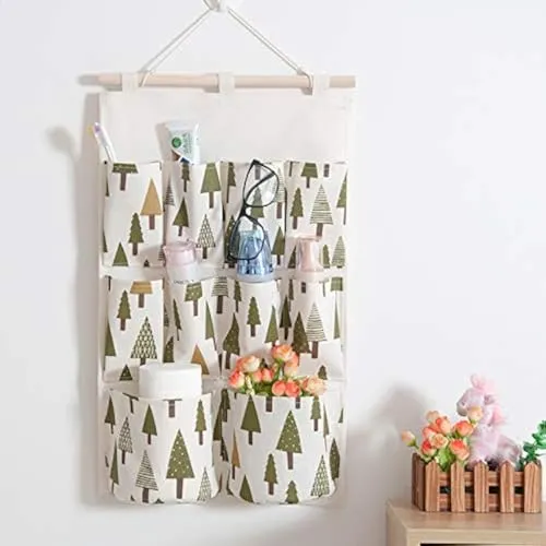 EBETA E Hängeorganizer Tür Wand Organizer Utensilientasche Hängende Aufbewahrungstasche für Eingang Garderobe Badezimmer (Bäume, 10 Fächer)