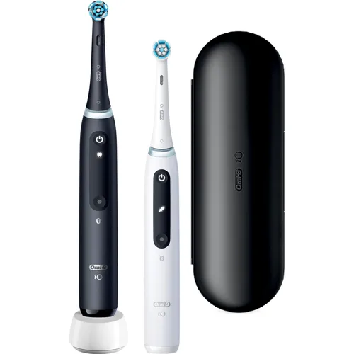 Oral-B iO Series 5 Elektrische Zahnbürste Doppelpack - Elektrische Zahnbürsten mit 5 Putzmodi und KI-gesteuertem Feedback für optimale Zahnpflege. Entfernt 100% mehr Plaque für gesundes Zahnfleisch in nur 1 Woche!