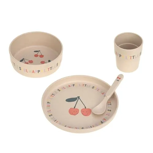 LÄSSIG Kindergeschirr Set Happy Fruits Cherry in beige von LÄSSIG