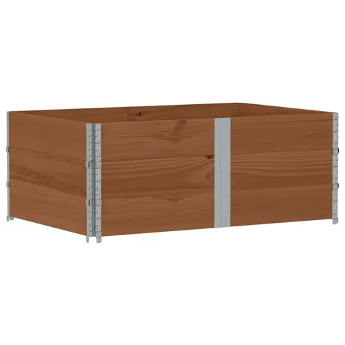 vidaXL Paletten-Aufsatzrahmen 3 Stk. Braun 150x100cm aus Kiefernholz - Praktische stapelbare Palettenrahmen aus robustem Kiefernholz für die sichere Lagerung und den Transport deiner Güter. Faltbares Design ermöglicht platzsparenden Transport und vielseitige Nutzung, z.B. auch als Hochbeet.