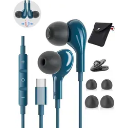 AILZPXX USB C In-Ear Kopfhörer mit Mikrofon - In-Ear Kopfhörer mit HiFi Stereo Klang und Magnetdesign für einfache Handhabung. Kompatibel mit einer Vielzahl an Smartphones und Tablets, ideal für Musikliebhaber und Vieltelefonierer.