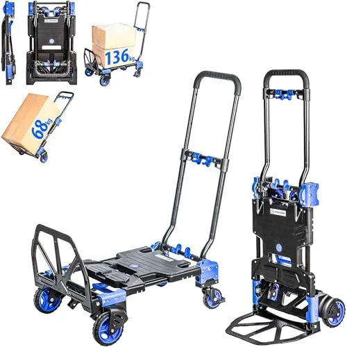 HOSTRÖM 2-in-1 Klappbarer Transportwagen & Sackkarre – Tragkraft bis 136 kg