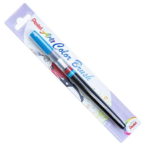Pentel XGFL-110X - Colour Brush, einzigartiger Pinselstift gefüllt mit Aquarelltinte, himmelblau, 1 Stück, 17.5 x 1.3 x 1.3 cm